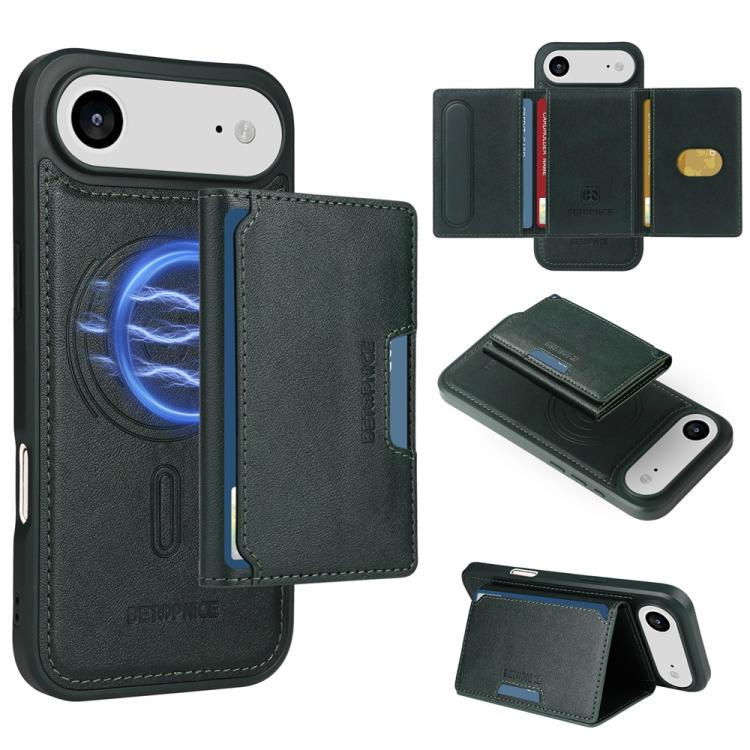 For iPhone Air BETOPNICE Horizontal Flip Detachable MagSafe Wallet Phone Case(Green)