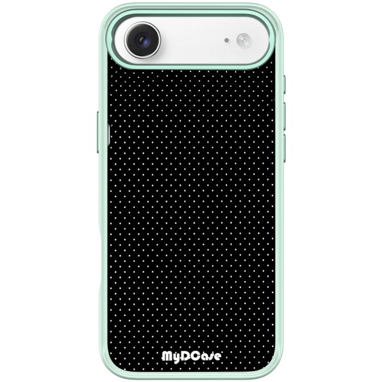 For iPhone Air Black Dots Pattern Magnetic Phone Case(Light Green)