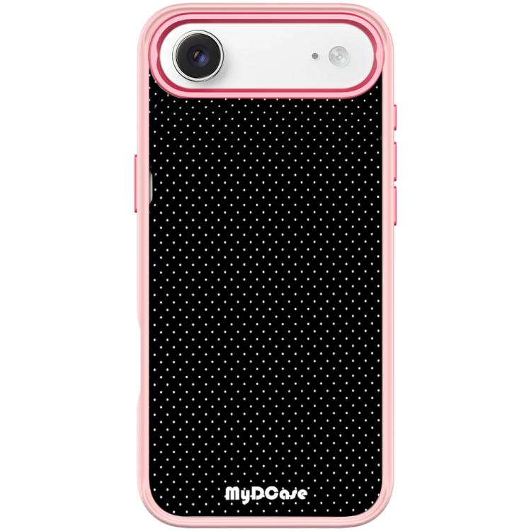 For iPhone Air Black Dots Pattern Magnetic Phone Case(Pink)