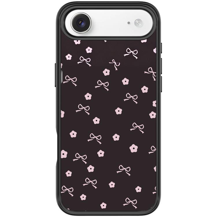 For iPhone Air Bow Flower Pattern Magnetic Phone Case(Black)