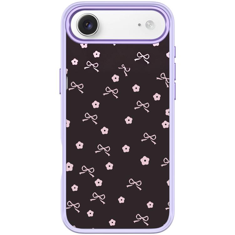 For iPhone Air Bow Flower Pattern Magnetic Phone Case(Light Purple)