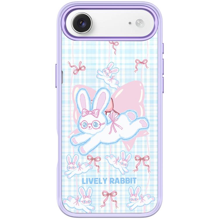 For iPhone Air Bow Rabbit Pattern Magnetic Phone Case(Light Purple)