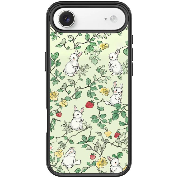 For iPhone Air Branch Rabbit Pattern Magnetic Phone Case(Black)