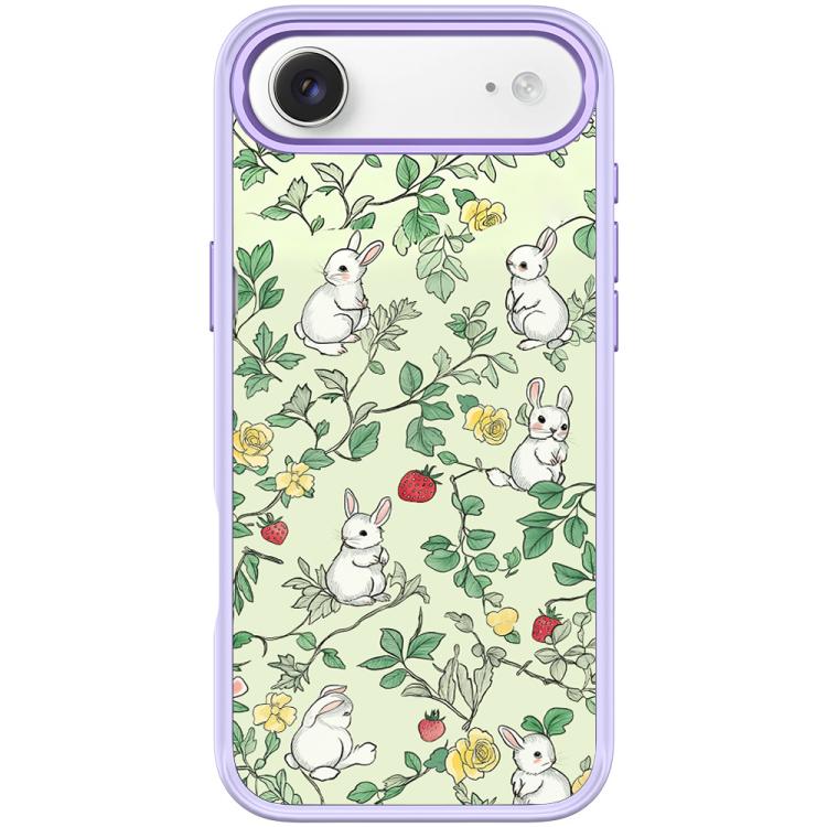 For iPhone Air Branch Rabbit Pattern Magnetic Phone Case(Light Purple)