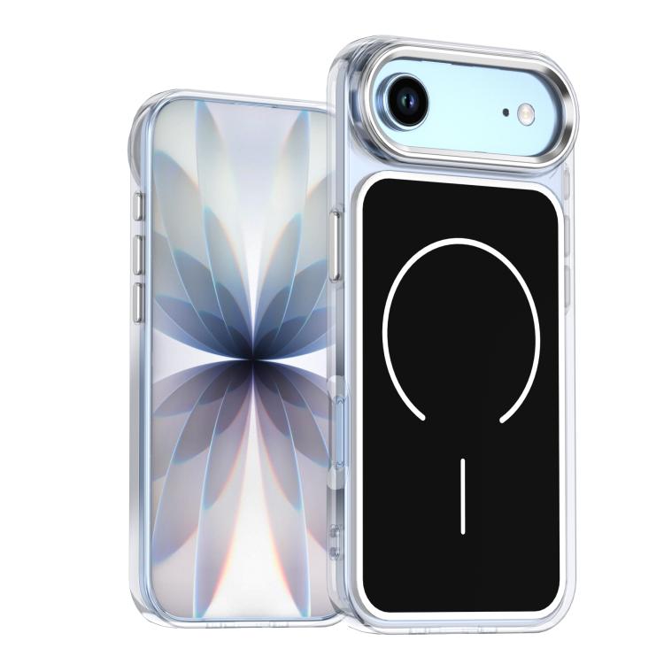 For iPhone Air Bright Shadow Two-color MagSafe Magnetic Phone Case(Black)