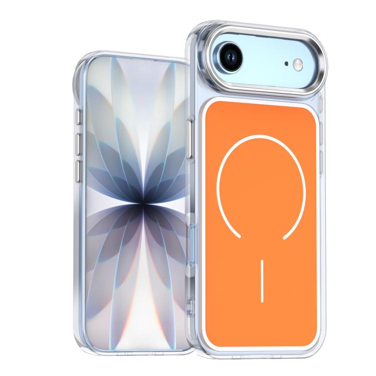 For iPhone Air Bright Shadow Two-color MagSafe Magnetic Phone Case(Orange)