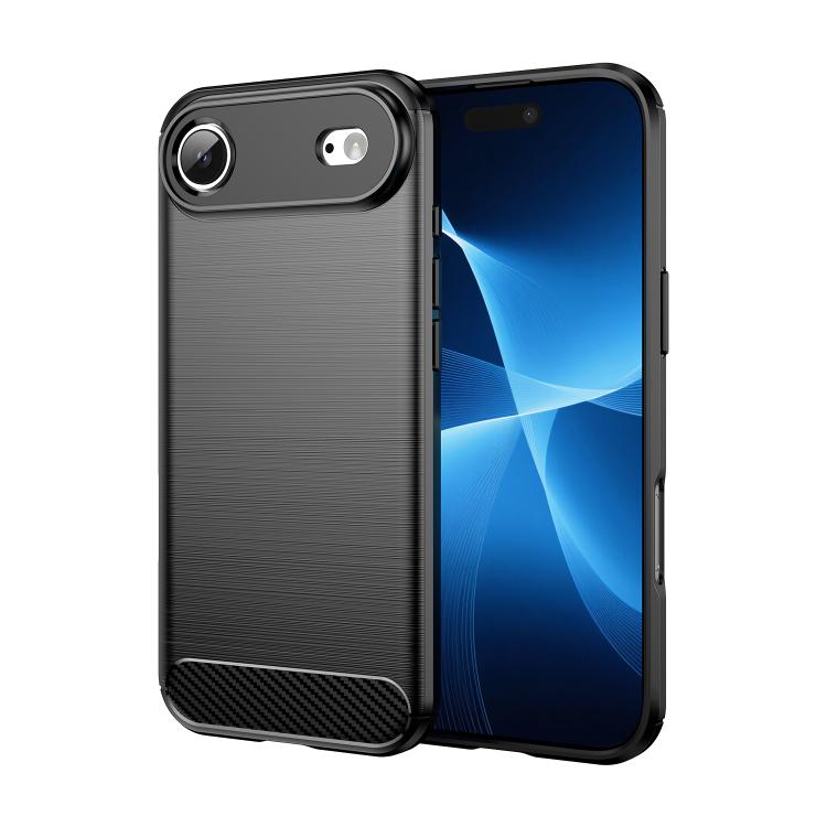 For iPhone Air Brushed Texture Carbon Fiber TPU Phone Case(Black)