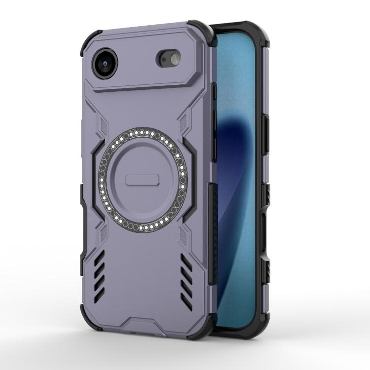 For iPhone Air Butterfly Armor MagSafe Magnetic Ring Shockproof Phone Case(Purple)