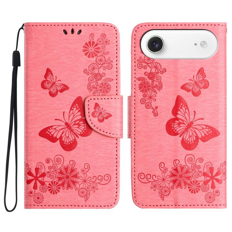 For iPhone Air Butterfly Embossed Flip Leather Phone Case(Pink)