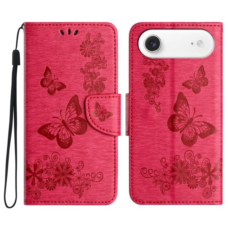 For iPhone Air Butterfly Embossed Flip Leather Phone Case(Red)