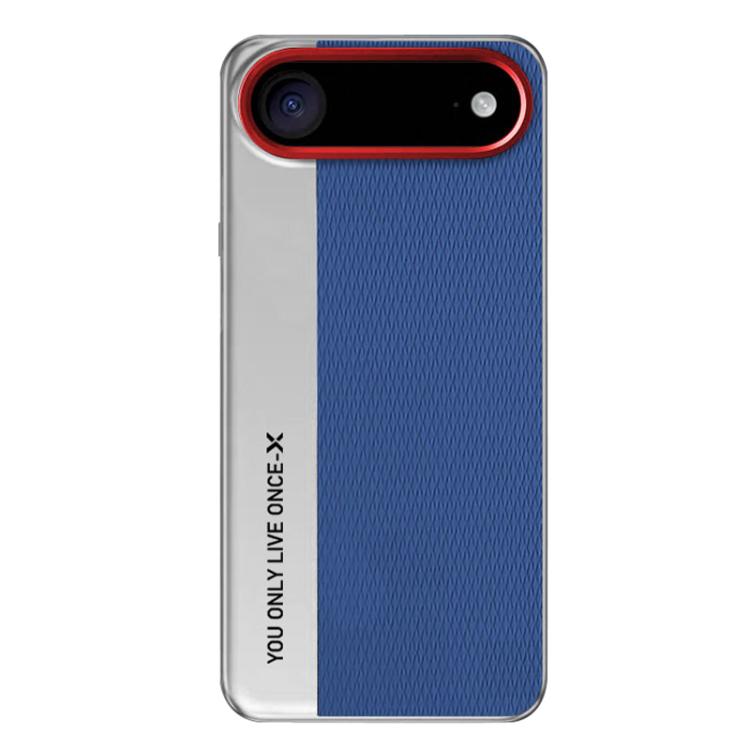 For iPhone Air Camera Design Diamond Texture Leather PC Phone Case(Blue)