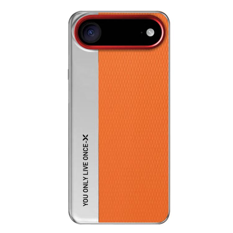 For iPhone Air Camera Design Diamond Texture Leather PC Phone Case(Orange)