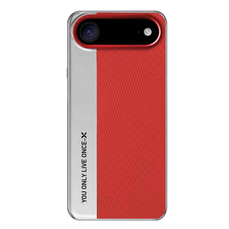 For iPhone Air Camera Design Diamond Texture Leather PC Phone Case(Red)