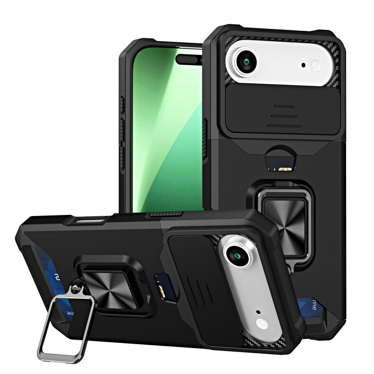 For iPhone Air Camera Shield Card Slot PC+TPU Phone Case(Black)