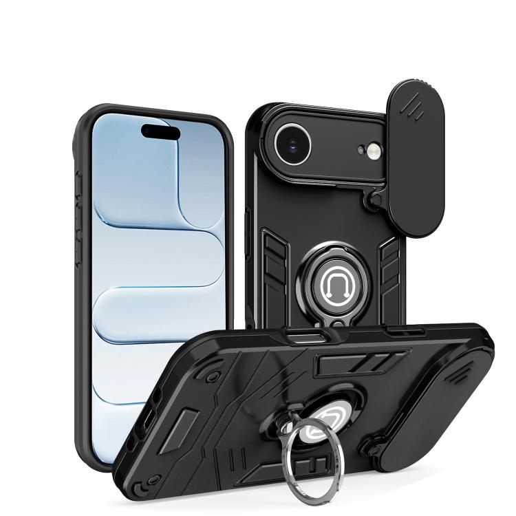 For iPhone Air Camshield Ring Holder Phone Case(Black)