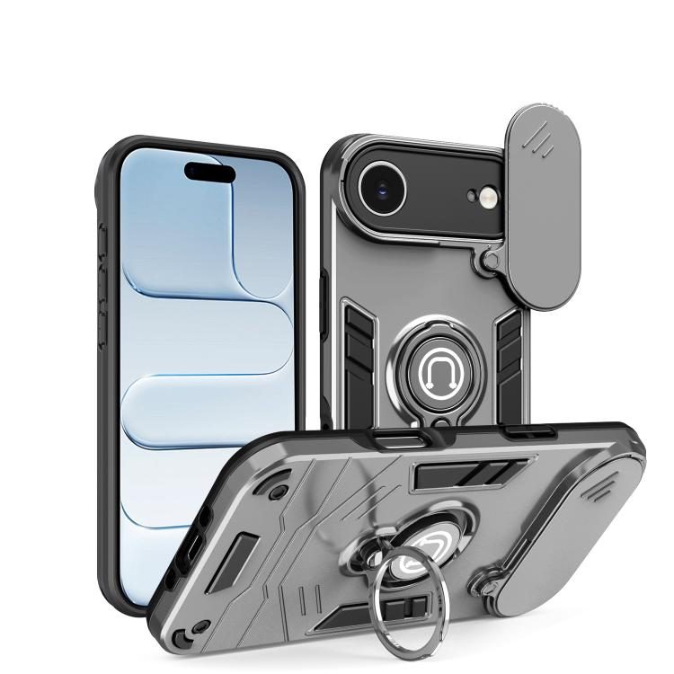 For iPhone Air Camshield Ring Holder Phone Case(Grey)