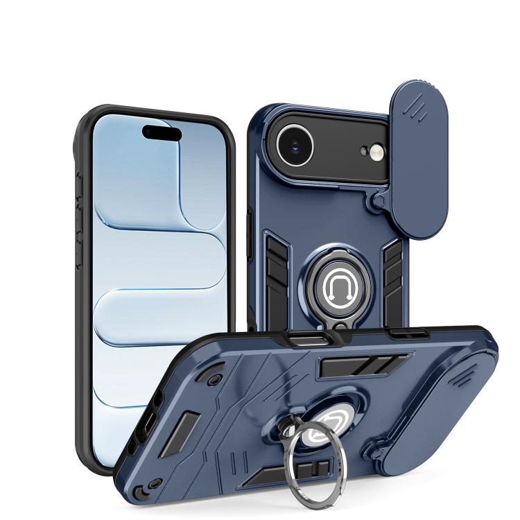 For iPhone Air Camshield Ring Holder Phone Case(Royal Blue)