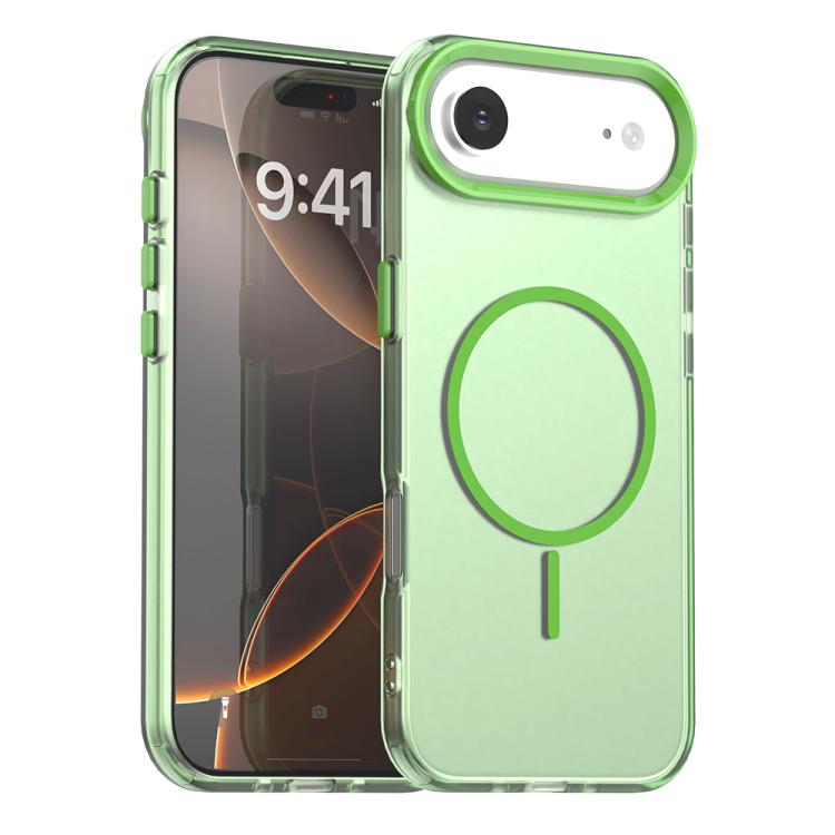 For iPhone Air Candy Fine Circle Magsafe PC Hybrid TPU Phone Case(Green)