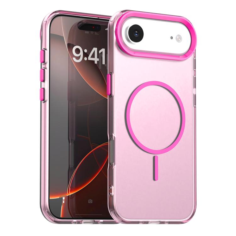 For iPhone Air Candy Fine Circle Magsafe PC Hybrid TPU Phone Case(Red)