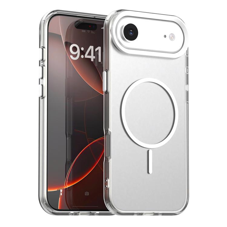 For iPhone Air Candy Fine Circle Magsafe PC Hybrid TPU Phone Case(White)