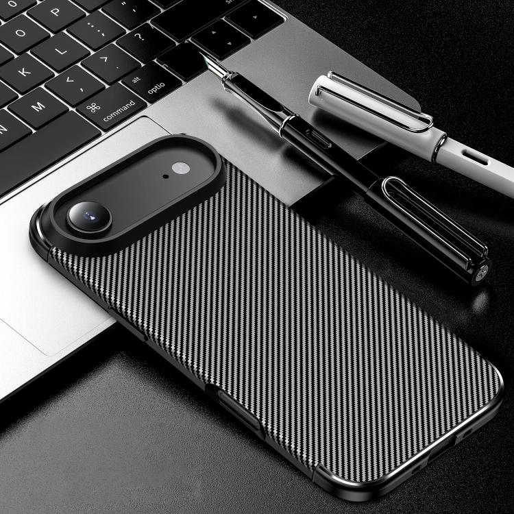For iPhone Air Carbon Fiber Texture Shockproof TPU Phone Case(Black)
