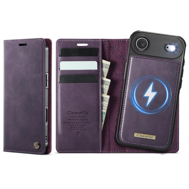 For iPhone Air CaseMe C49 MagSafe RFID Blocking Detachable Wallet Leather Phone Case(Purple)