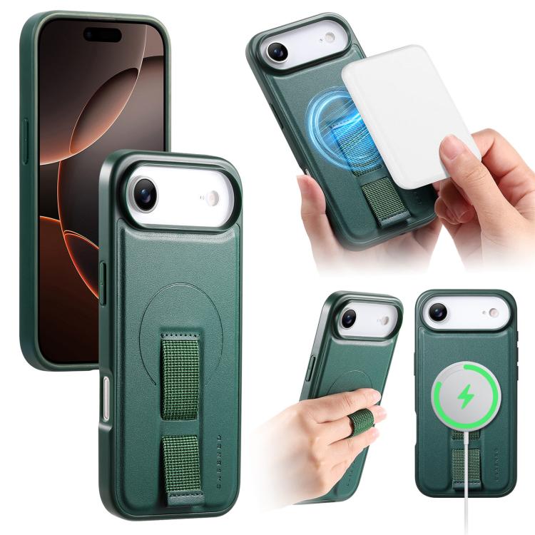 For iPhone Air CaseNeo Finger Grip Wristband MagSafe Back Phone Case(Green)