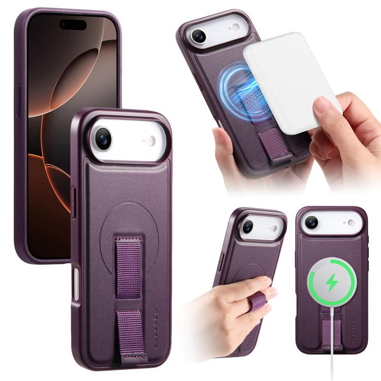 For iPhone Air CaseNeo Finger Grip Wristband MagSafe Back Phone Case(Purple)