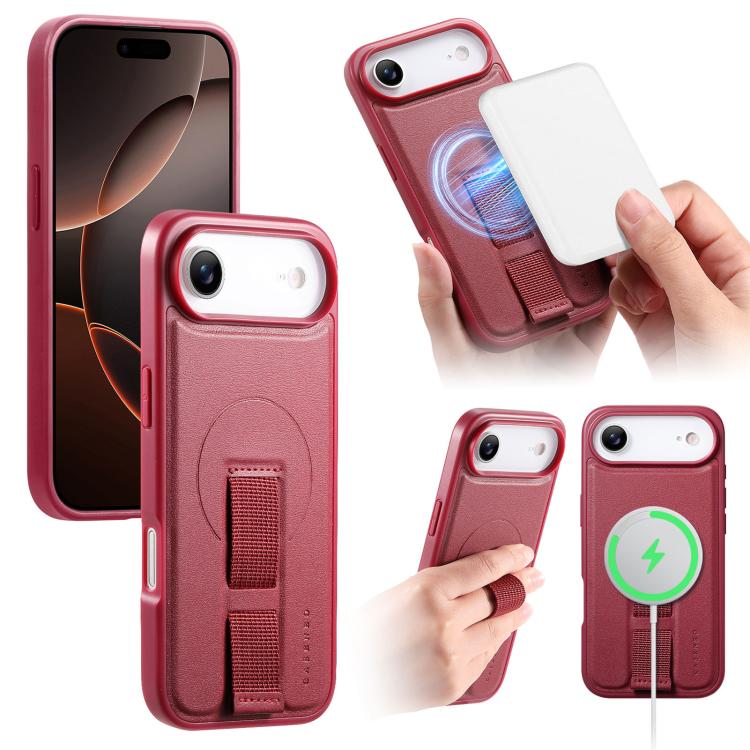 For iPhone Air CaseNeo Finger Grip Wristband MagSafe Back Phone Case(Red)