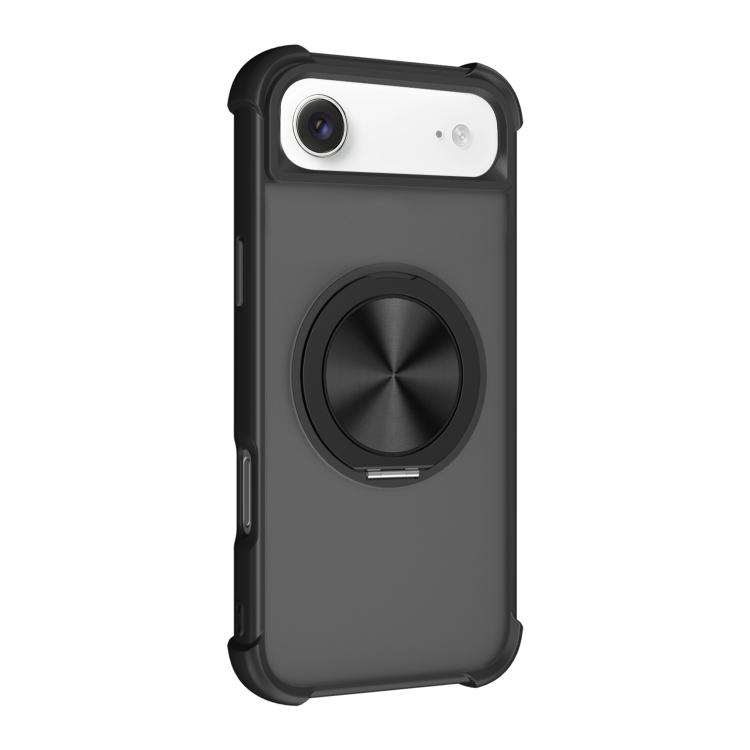 For iPhone Air CD Texture 360 Degree Rotating Holder MagSafe Phone Case(Black)