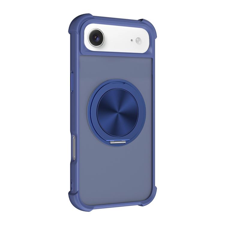 For iPhone Air CD Texture 360 Degree Rotating Holder MagSafe Phone Case(Blue)