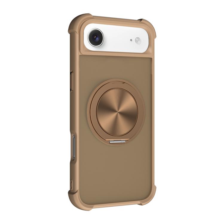 For iPhone Air CD Texture 360 Degree Rotating Holder MagSafe Phone Case(Desert Gold)