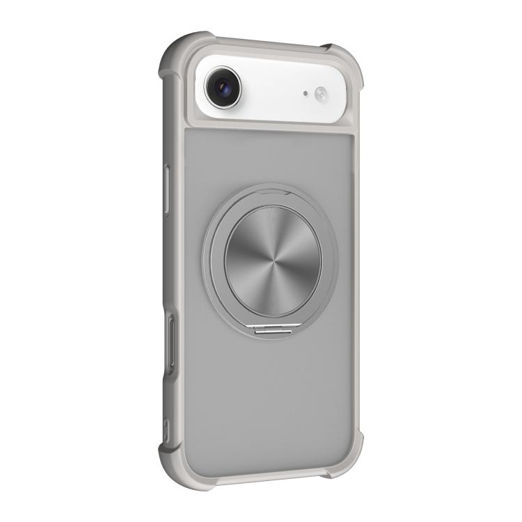 For iPhone Air CD Texture 360 Degree Rotating Holder MagSafe Phone Case(Grey)