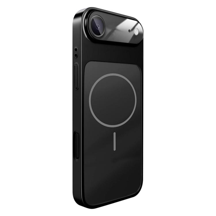 For iPhone Air Change to 17 Big Lens Window Frosted MagSafe Phone Case(Black)