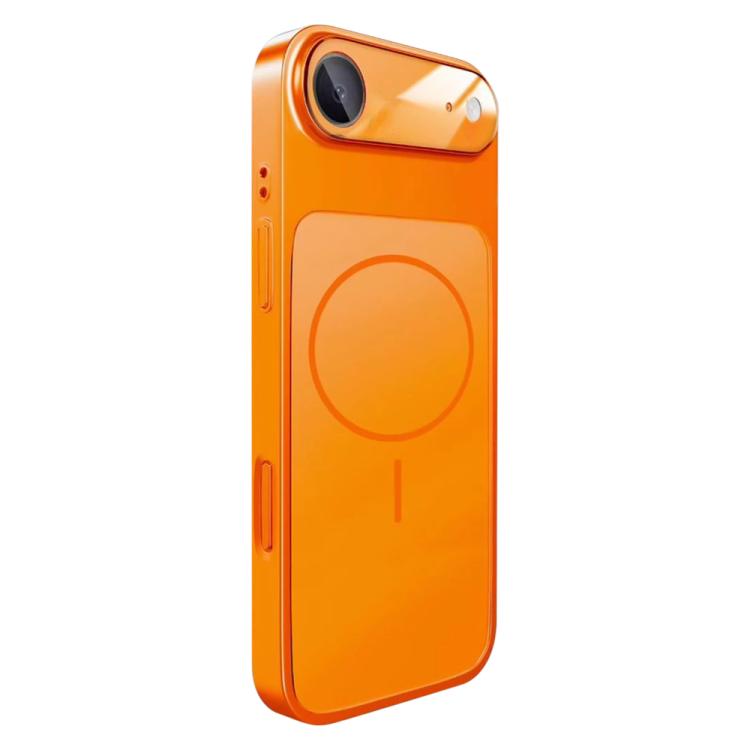 For iPhone Air Change to 17 Big Lens Window Frosted MagSafe Phone Case(Orange)