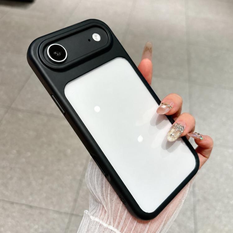 For iPhone Air Change to 17 Pro Soft Gauze Transparent Acrylic Phone Case(Black)