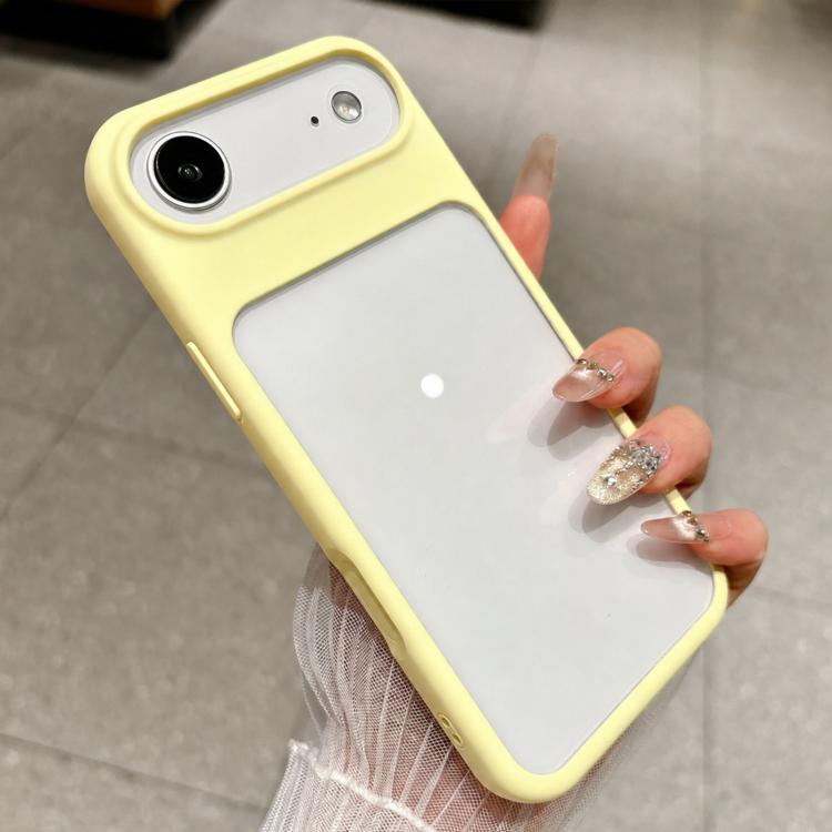 For iPhone Air Change to 17 Pro Soft Gauze Transparent Acrylic Phone Case(Creamy Yellow)