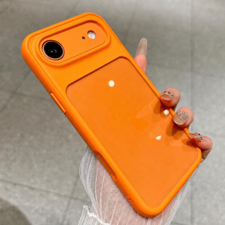 For iPhone Air Change to 17 Pro Soft Gauze Transparent Acrylic Phone Case(Orange)