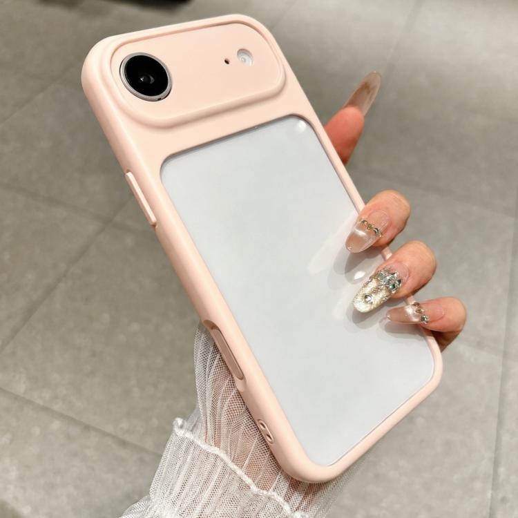 For iPhone Air Change to 17 Pro Soft Gauze Transparent Acrylic Phone Case(Pink)