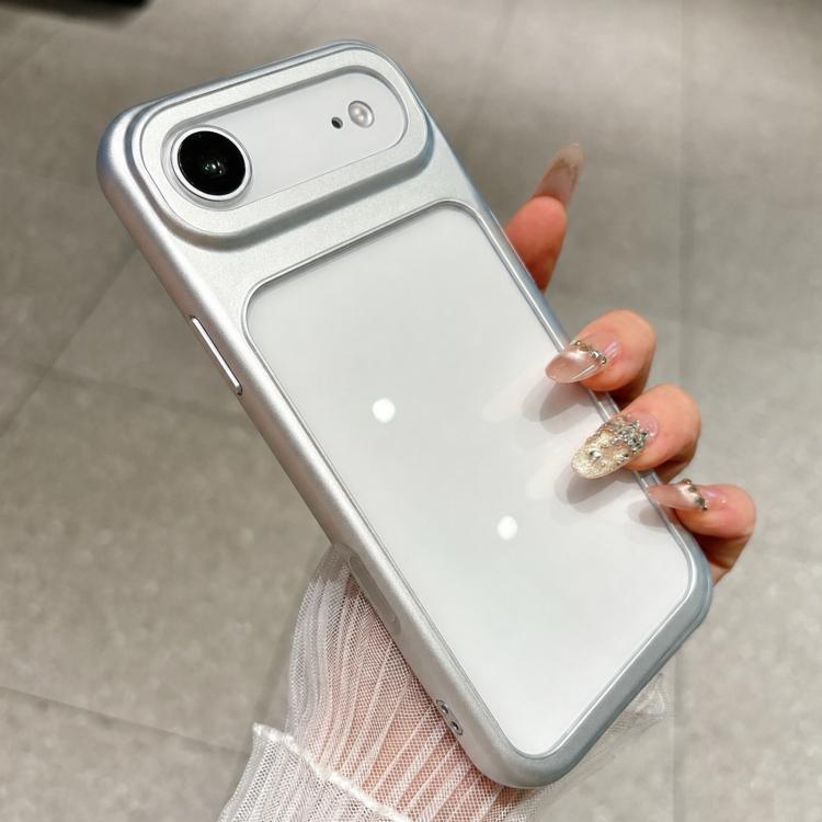 For iPhone Air Change to 17 Pro Soft Gauze Transparent Acrylic Phone Case(Silver)