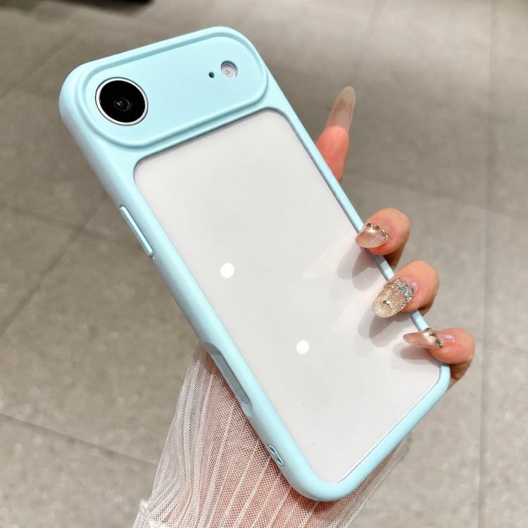 For iPhone Air Change to 17 Pro Soft Gauze Transparent Acrylic Phone Case(Sky Blue)