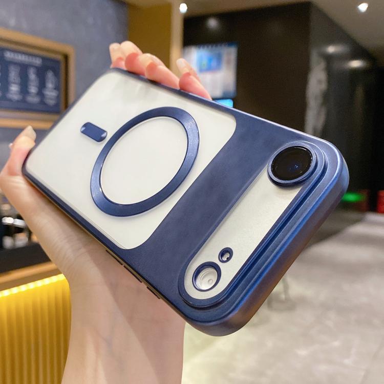 For iPhone Air Change to 17 Series Magnetic MagSafe Frosted TPU Phone Case(Blue)