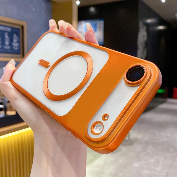 For iPhone Air Change to 17 Series Magnetic MagSafe Frosted TPU Phone Case(Orange)