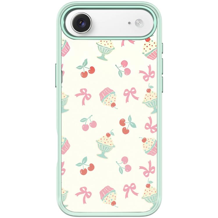 For iPhone Air Cherry Cake Pattern Magnetic Phone Case(Light Green)