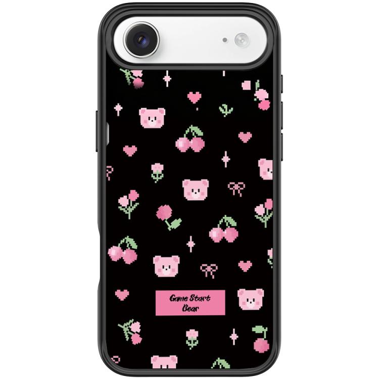 For iPhone Air Cherry Pattern Magnetic Phone Case(Black)
