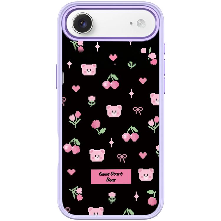 For iPhone Air Cherry Pattern Magnetic Phone Case(Light Purple)