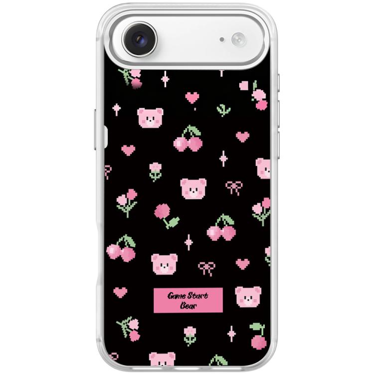 For iPhone Air Cherry Pattern Magnetic Phone Case(Transparent White)