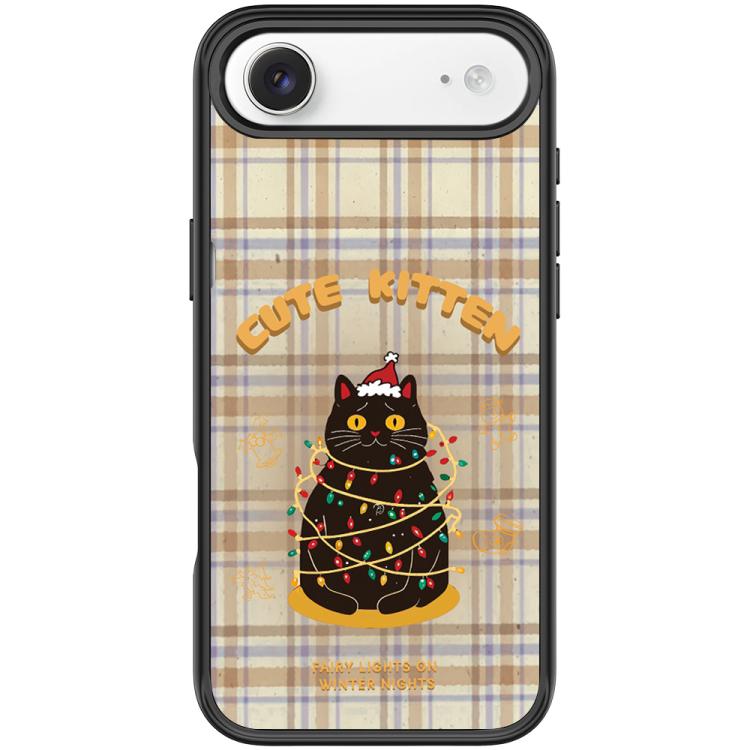 For iPhone Air Christmas Cat Pattern Magnetic Phone Case(Black)