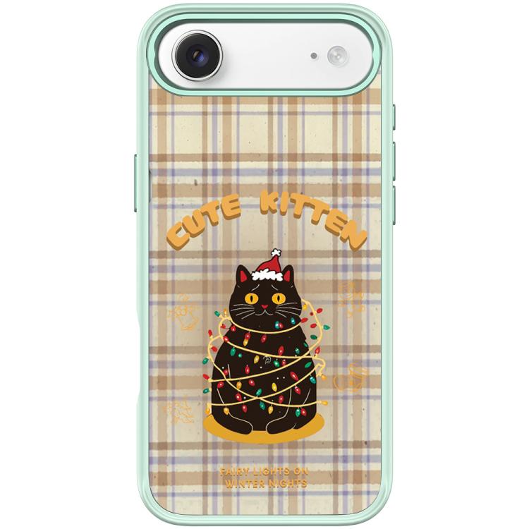For iPhone Air Christmas Cat Pattern Magnetic Phone Case(Light Green)