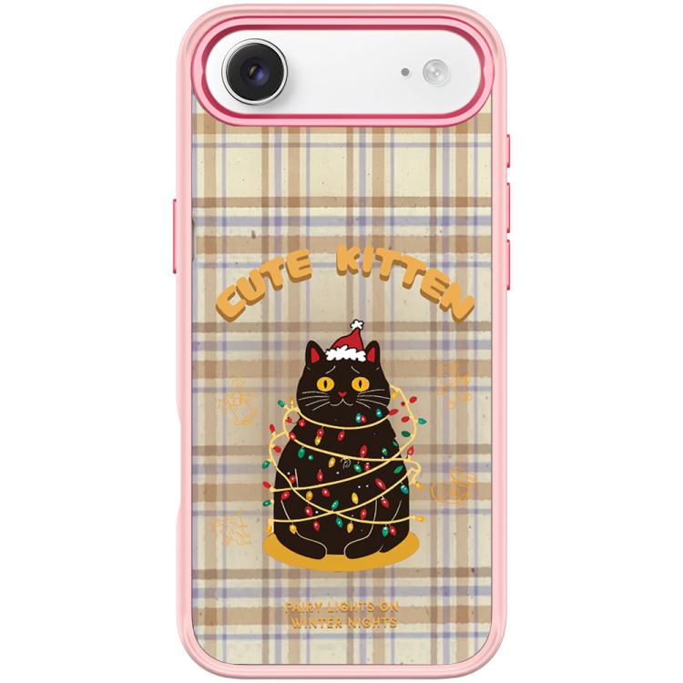 For iPhone Air Christmas Cat Pattern Magnetic Phone Case(Pink)